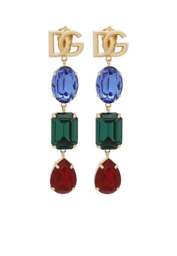 Dolce & Gabbana logo-plaque crystal-embellished earrings - Oro