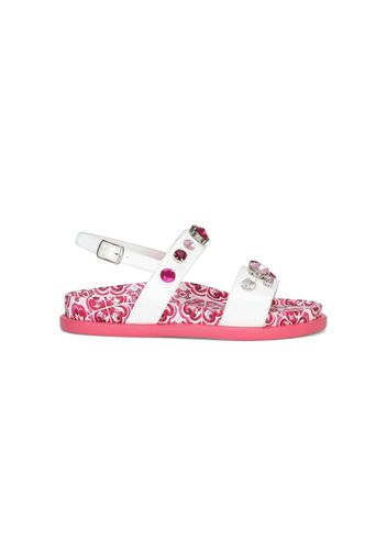 Dolce & Gabbana Kids Sandali con stampa maioliche - Multicolore