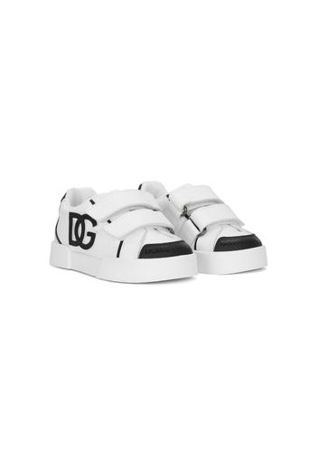 Dolce & Gabbana Kids logo-embossed leather sneakers - Bianco