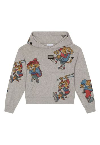 Dolce & Gabbana Kids Felpa con stampa - Grigio