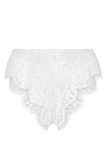 Dolce & Gabbana Slip a vita alta con pizzo - Bianco