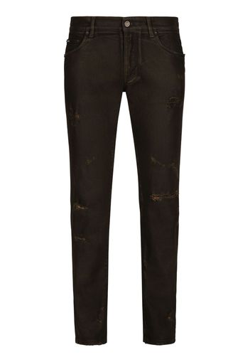 Dolce & Gabbana Jeans slim con effetto vissuto - Nero