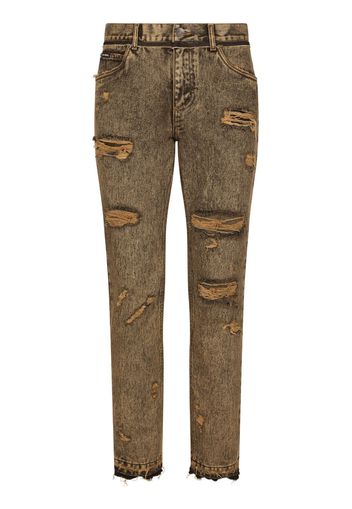 Dolce & Gabbana Jeans con effetto vissuto - Marrone