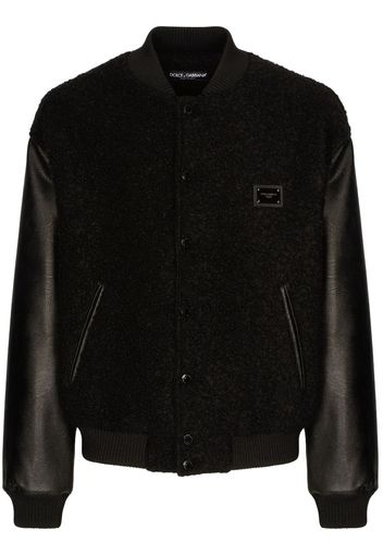 Dolce & Gabbana Bomber con placca logo - Nero