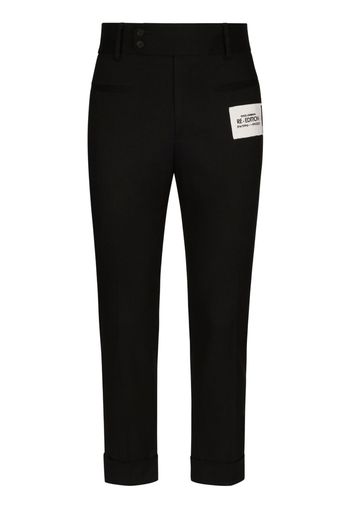 Dolce & Gabbana Pantaloni crop con applicazione - Nero