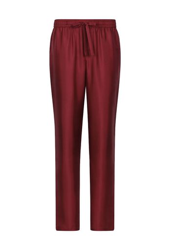 Dolce & Gabbana DG Essentials logo-embroidered silk trousers - Rosso