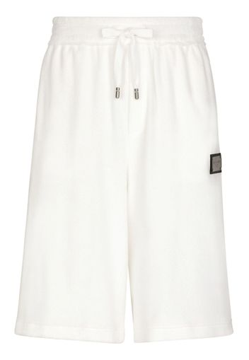 Dolce & Gabbana Shorts sportivi con placca logo - Bianco