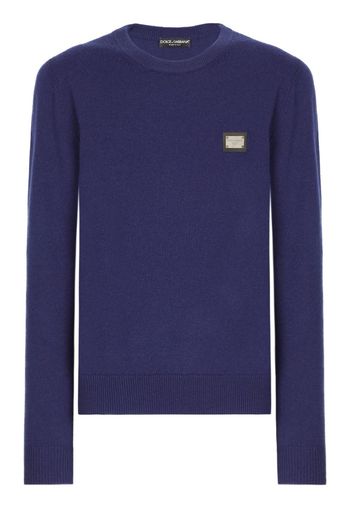 Dolce & Gabbana Maglione con placca logo - Blu