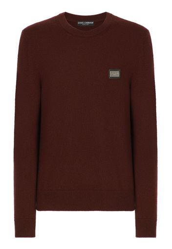 Dolce & Gabbana logo-plaque wool jumper - Rosso