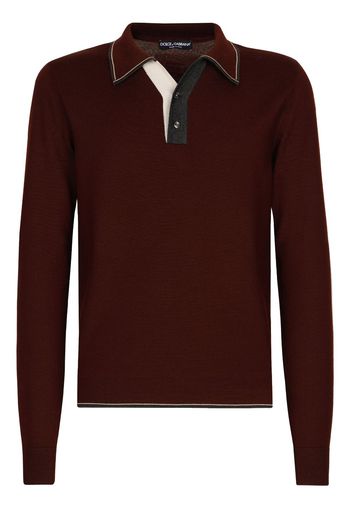 Dolce & Gabbana Polo con bordo a contrasto - Rosso