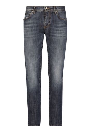 Dolce & Gabbana logo-plaque straight-leg jeans - Blu