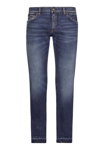 Dolce & Gabbana logo-plaque straight-leg jeans - Blu