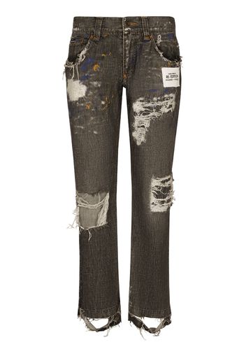 Dolce & Gabbana Jeans dritti Re-Edition - Grigio