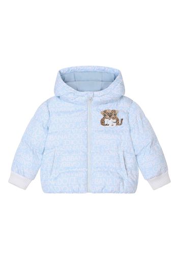 Dolce & Gabbana Kids Cappotto imbottito con applicazione - Blu