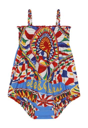 Dolce & Gabbana Kids Tutina smanicata con stampa grafica - Blu