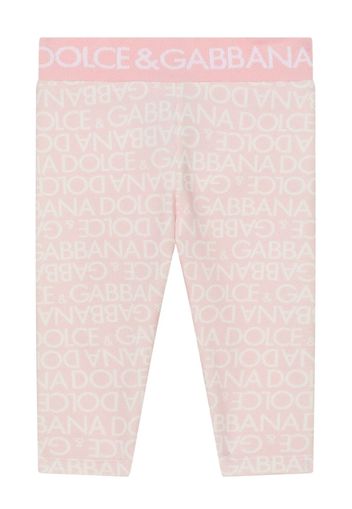 Dolce & Gabbana Kids Leggings con stampa - Rosa