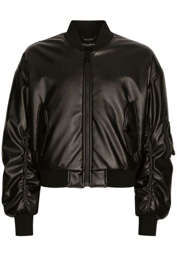 Dolce & Gabbana Bomber con placca logo - Nero