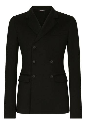 Dolce & Gabbana Blazer doppiopetto con revers a lancia - Nero