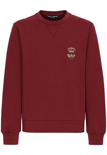 Dolce & Gabbana bee-embroidered cotton sweatshirt - Rosso