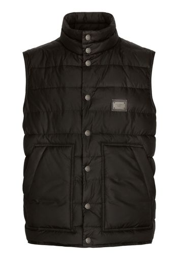 Dolce & Gabbana Gilet imbottito con placca logo - Nero