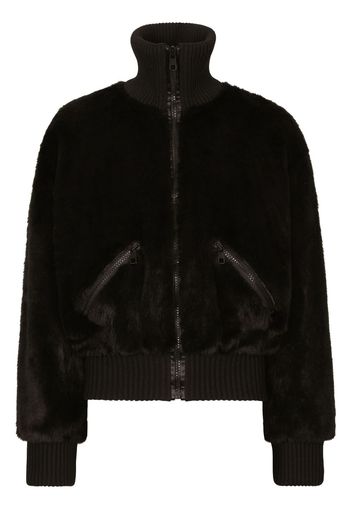 Dolce & Gabbana Bomber in finta pelliccia - Nero