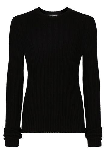 Dolce & Gabbana Maglione a coste girocollo - Nero