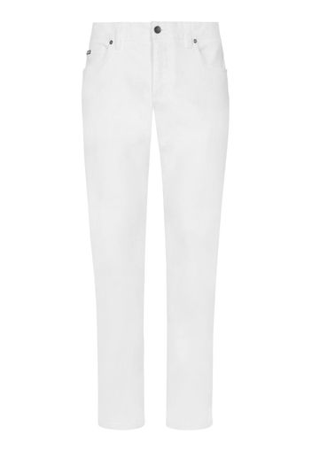 Dolce & Gabbana logo-plaque slim-fit jeans - Bianco