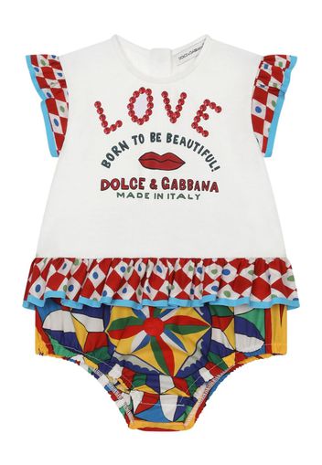 Dolce & Gabbana Kids Leggings con stampa - Bianco