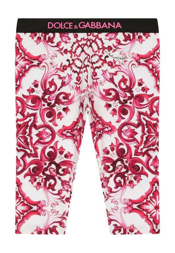 Dolce & Gabbana Kids majolica-print cotton legging - Rosso