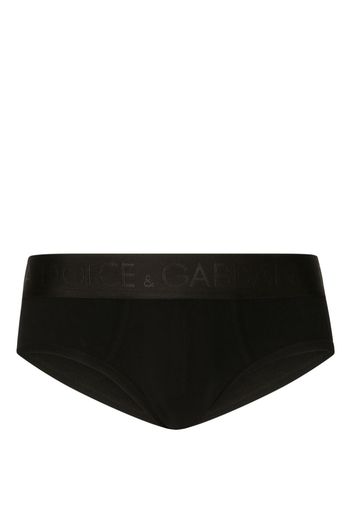 Dolce & Gabbana Slip con banda logo - Nero