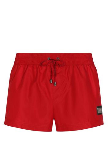 Dolce & Gabbana logo-plaque swim shorts - Rosso