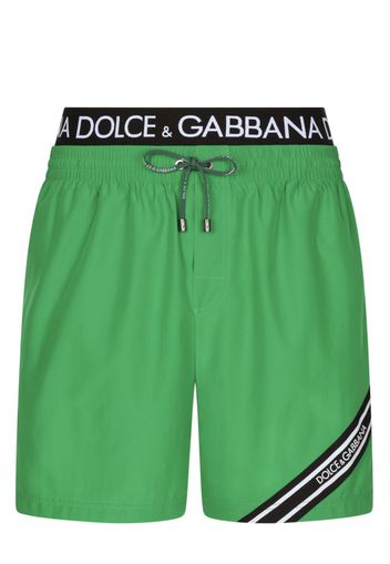 Dolce & Gabbana Costume da bagno con banda logo - Verde