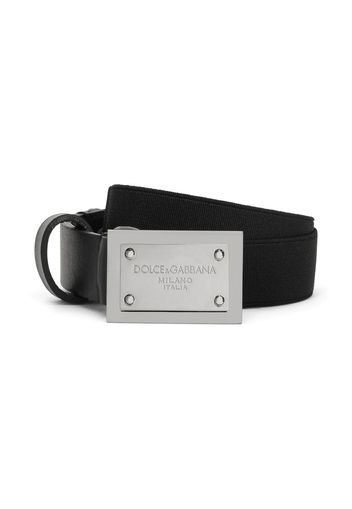 Dolce & Gabbana Kids logo-plaque leather belt - Nero