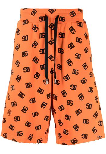 Dolce & Gabbana monogram-pattern cotton shorts - Arancione