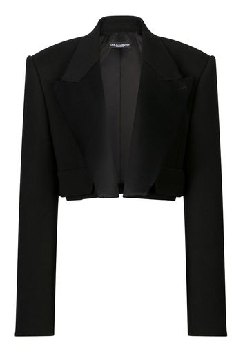 Dolce & Gabbana Blazer crop effetto velluto - Nero