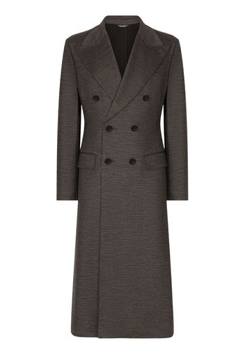 Dolce & Gabbana Cappotto doppiopetto con revers a lancia - Grigio