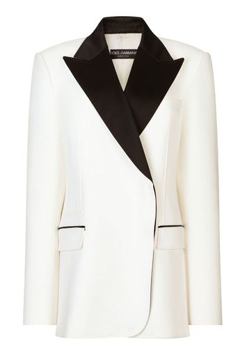 Dolce & Gabbana Blazer monopetto con revers a lancia - Bianco