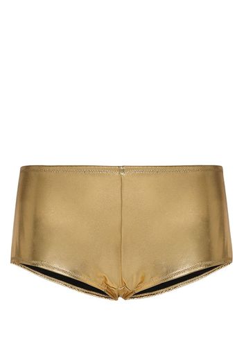 Dolce & Gabbana Slip bikini con effetto metallizzato - Oro