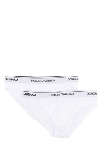 Dolce & Gabbana logo-waistband brief - Bianco