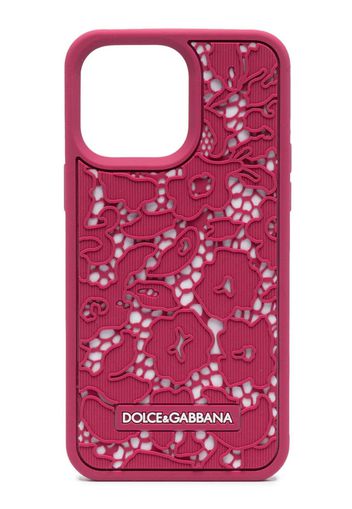 Dolce & Gabbana floral lace iPhone 14 Pro Max case - Rosa