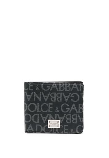 Dolce & Gabbana logo jacquard bi-fold wallet - Nero