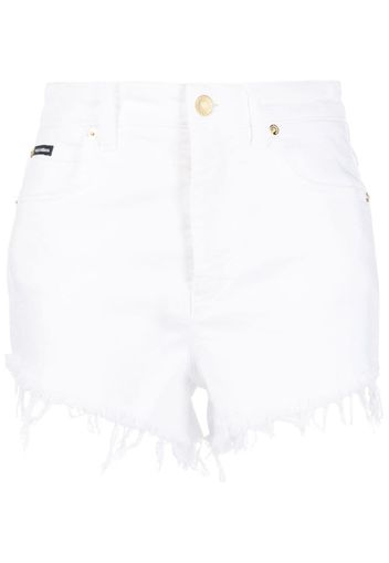 Dolce & Gabbana high-waisted frayed denim shorts - Bianco