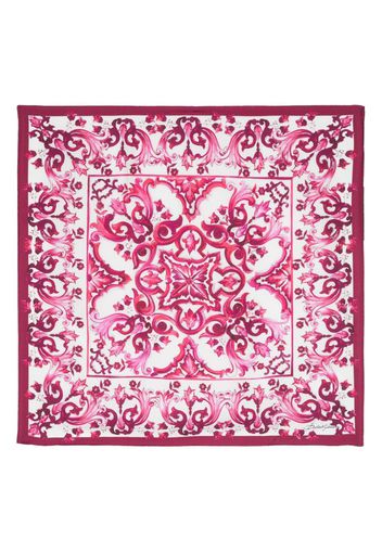 Dolce & Gabbana Maiolica-print silk scarf - Bianco