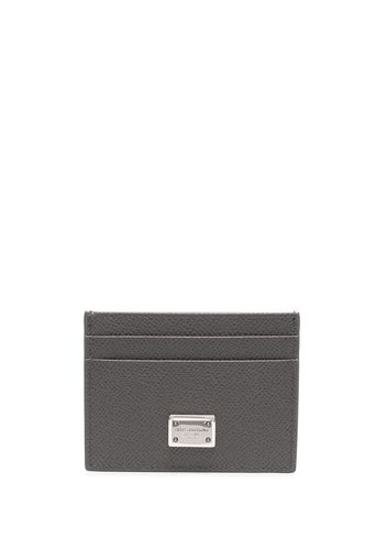 Dolce & Gabbana logo-plaque leather cardholder - Grigio