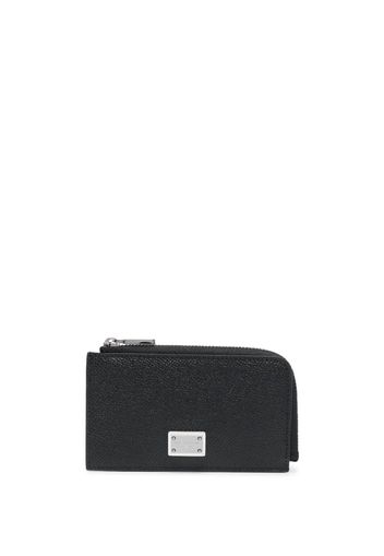 Dolce & Gabbana logo-plaque zipped leather wallet - Nero