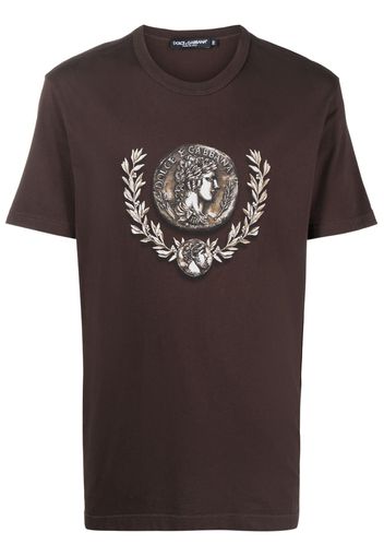 Dolce & Gabbana coin-print cotton T-shirt - Marrone