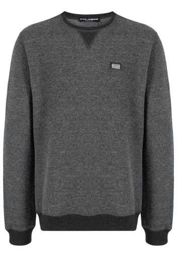 Dolce & Gabbana Maglione con placca logo - Grigio