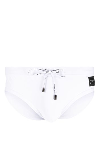 Dolce & Gabbana logo-plaque swim trunks - Bianco