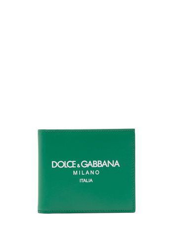 Dolce & Gabbana logo-print leather wallet - Verde