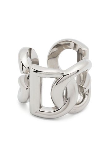 Dolce & Gabbana logo-plaque engraved ring - Argento